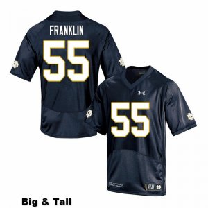 Notre Dame Fighting Irish Men's Ja'Mion Franklin #55 Navy Under Armour Authentic Stitched Big & Tall College NCAA Football Jersey MUC4299AC